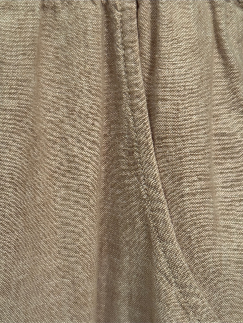 NWOT Cynthia Rowley Beige Wide-Leg Cropped Linen Blend Pants - Medium - Picture 4 of 4
